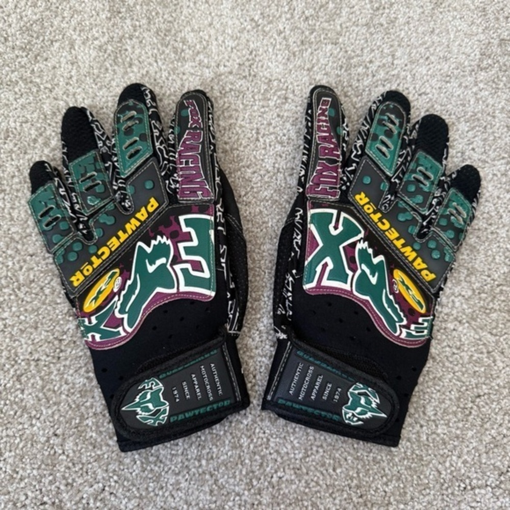 Vintage Fox Racing Moto-X Fox Pawtector motocross gloves size men’s 9